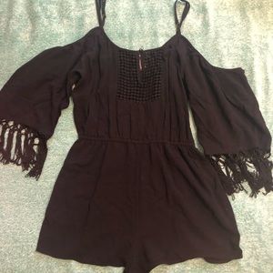 Black off the shoulder romper